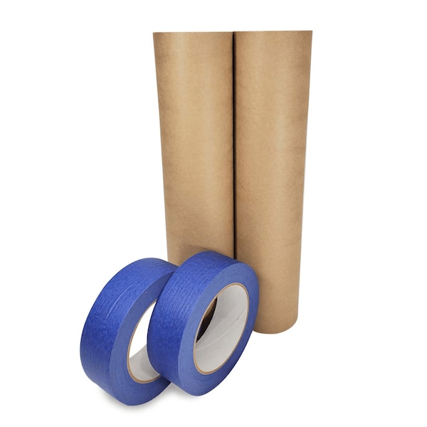 Idl Packaging 12in x 60 yd Masking Paper and 1 1/2in x 60 yd Painters Masking Tape, for Covering, 2PK 2x GPH-12, 4463-112 - main